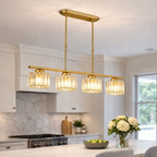 Elongated Pendant Lamp with Multiple Glass Light Points