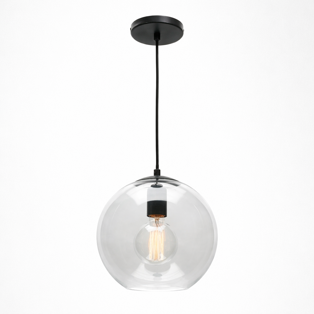 Zwarte Hanglamp Met Open Geometrische Kap