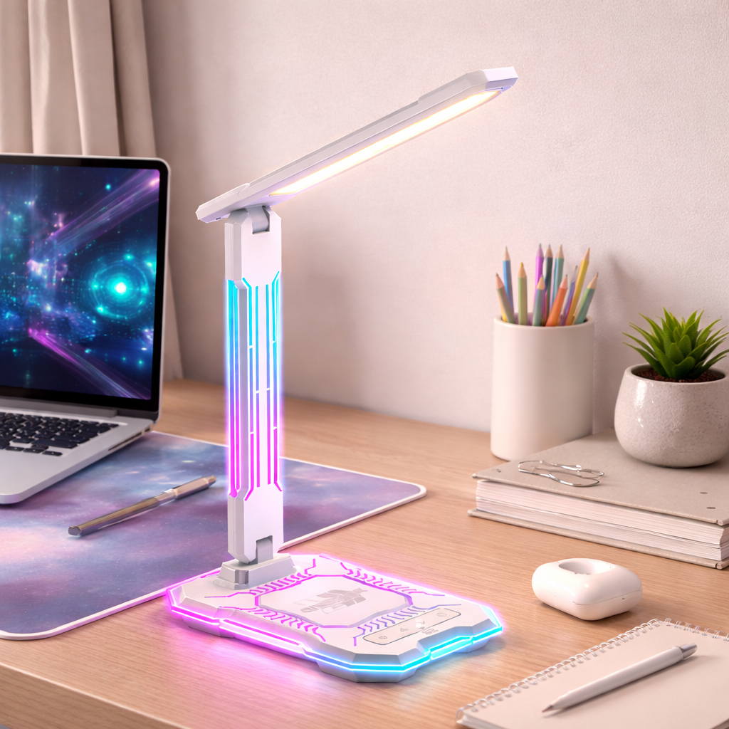 LED Desk Lamp With RGB Lighting And Adjustable Light Color