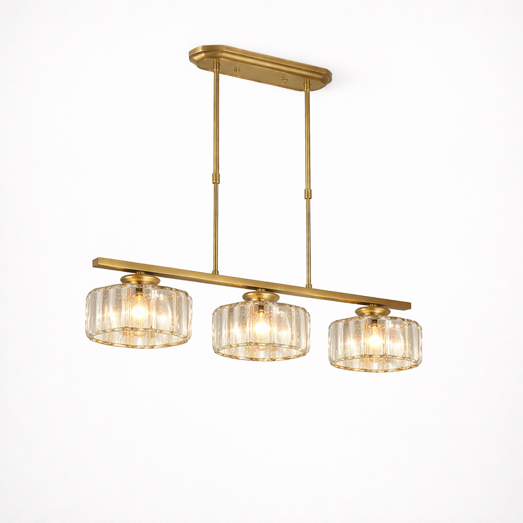Elongated Pendant Lamp with Multiple Glass Light Points