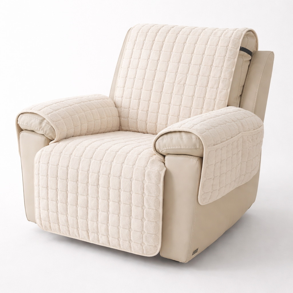 Lænestolsovertræk med ternet mønster