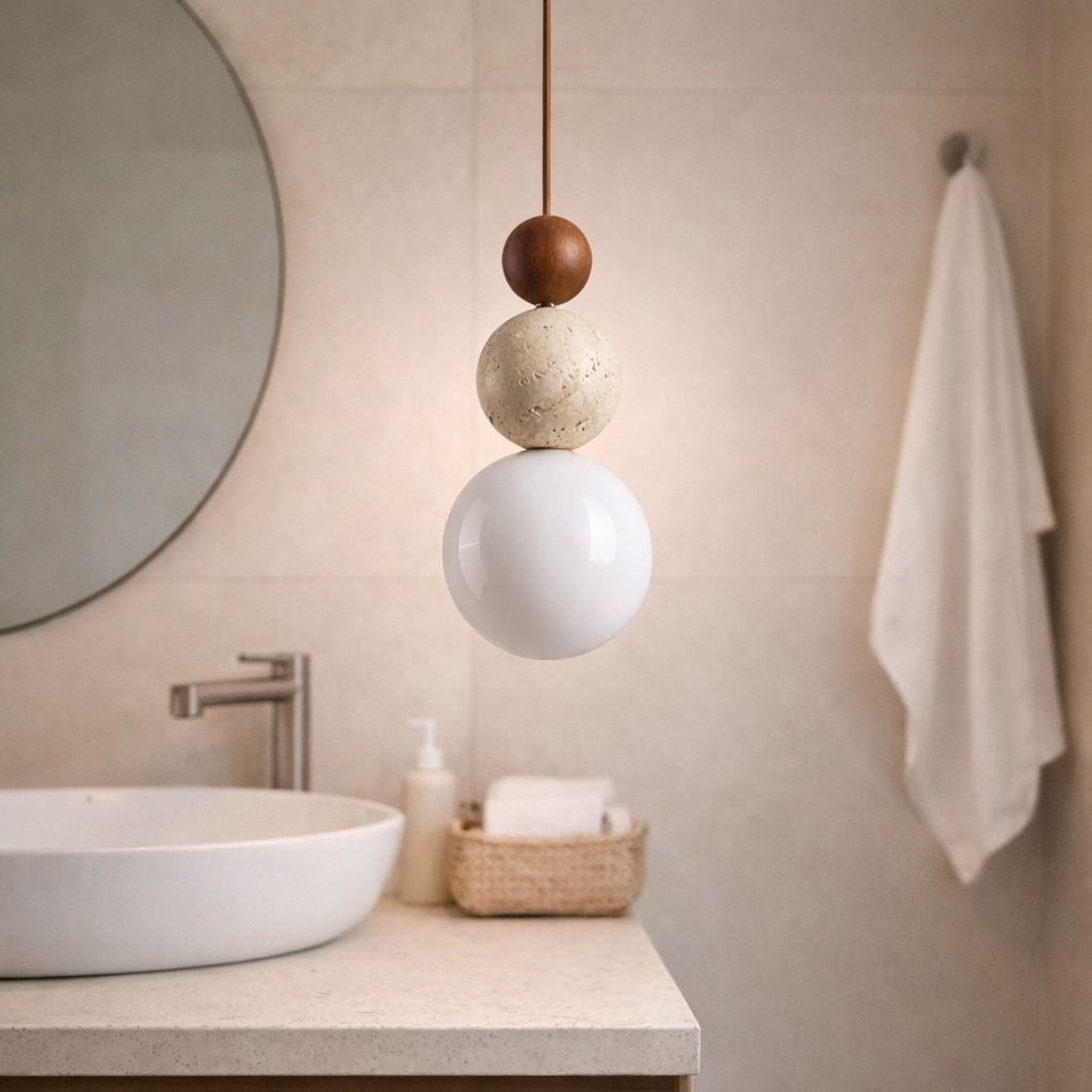 Travertine Pendant Lamp with Sleek Design