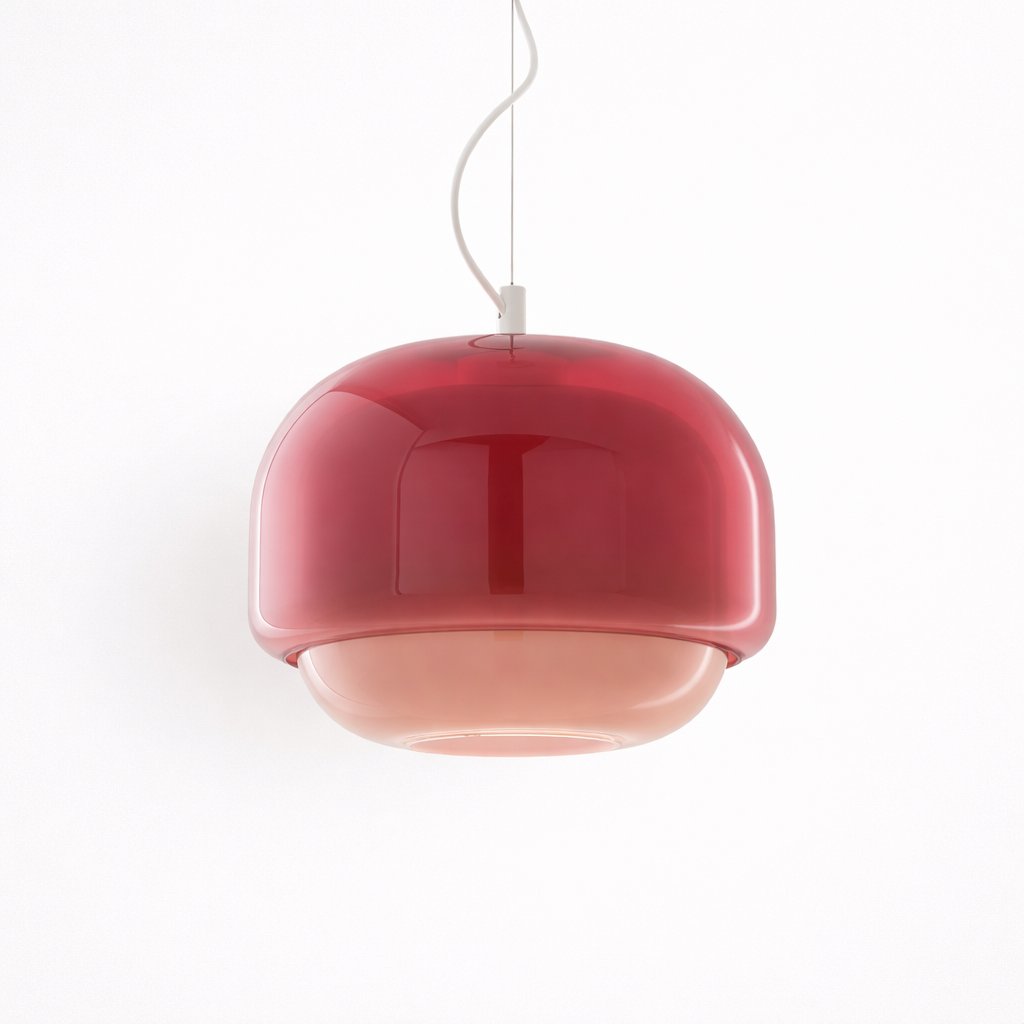 Spherical Pendant Lamp with Colored Glass Design