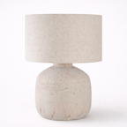 Lampe de Table en Céramique avec Abat-jour en Tissu