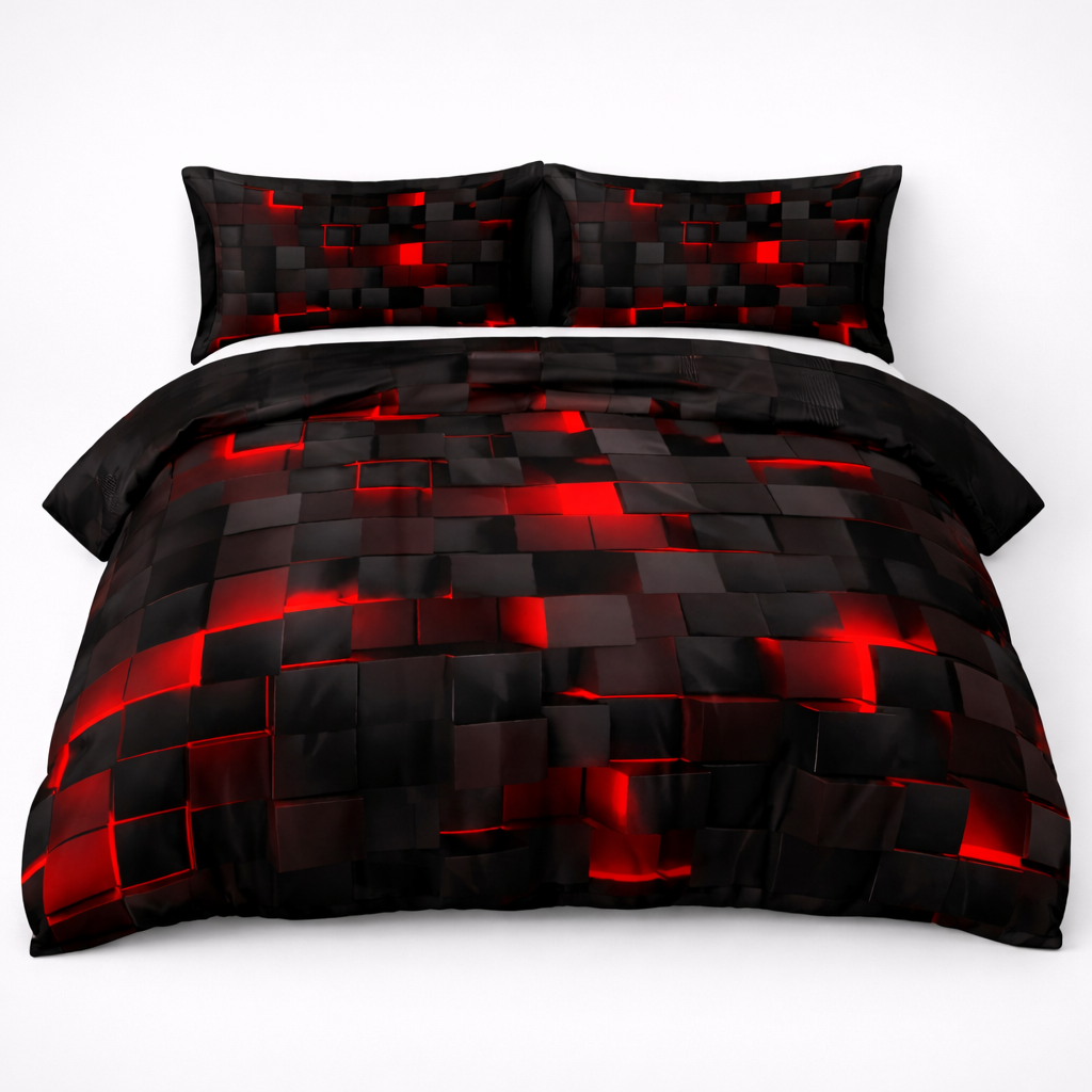 Duvet Cover Set with Geometric Line Design