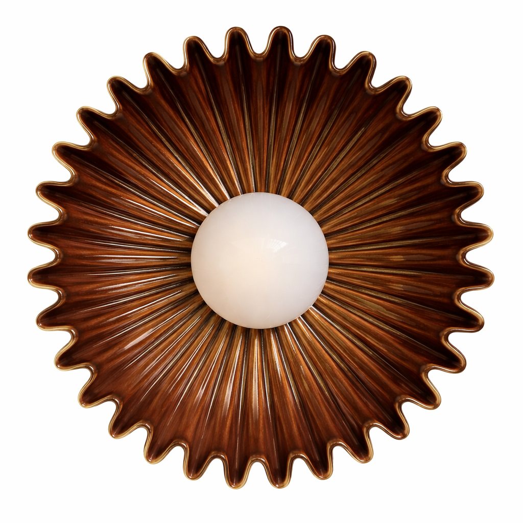 Applique murale fleur en céramique de style nordique