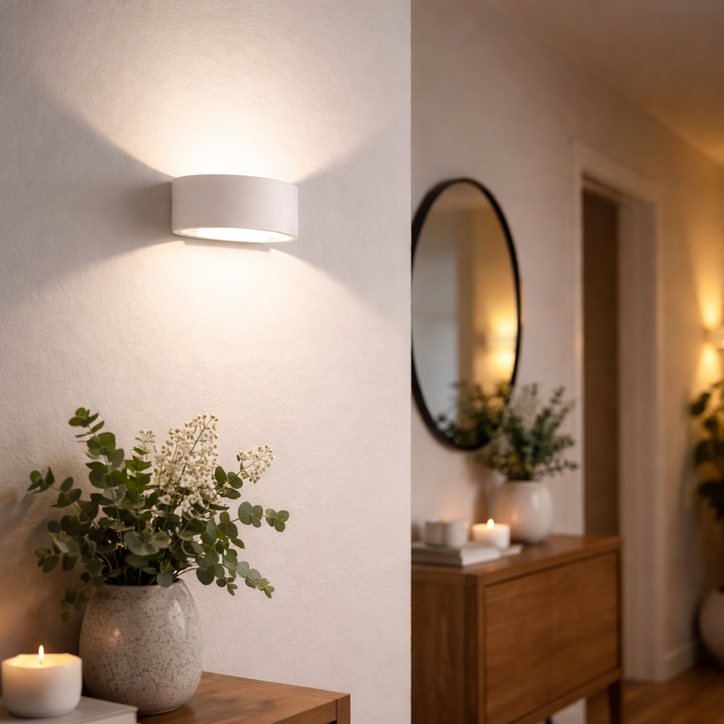 Rund Design Væglampe med Varm Lysfordeling