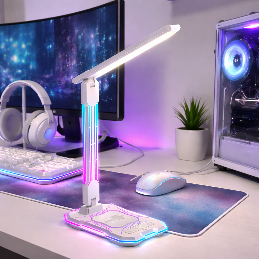 LED Desk Lamp With RGB Lighting And Adjustable Light Color