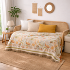 Plaid Réversible à Motif Feuilles d’Automne