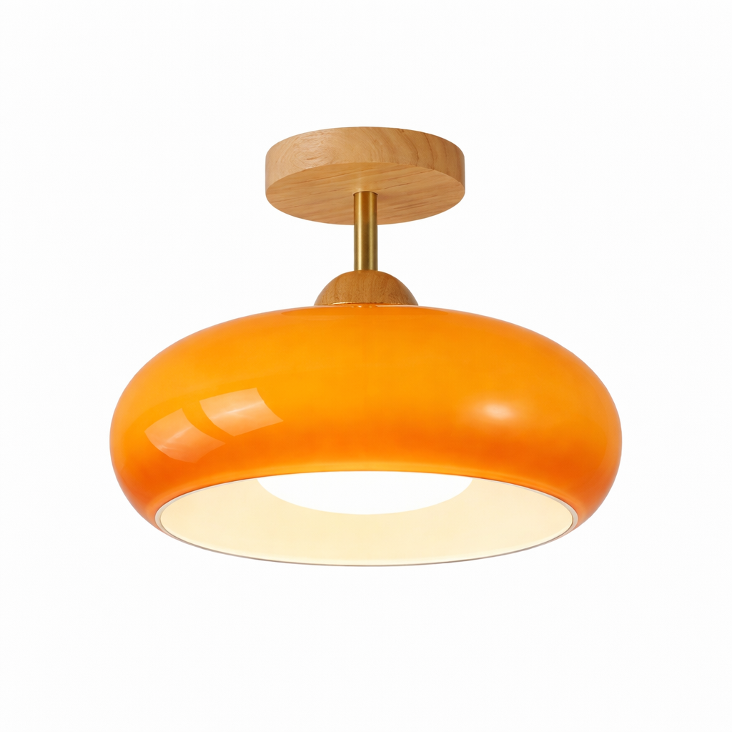 Bauhaus Plafondlamp met Glazen Schijfdesign