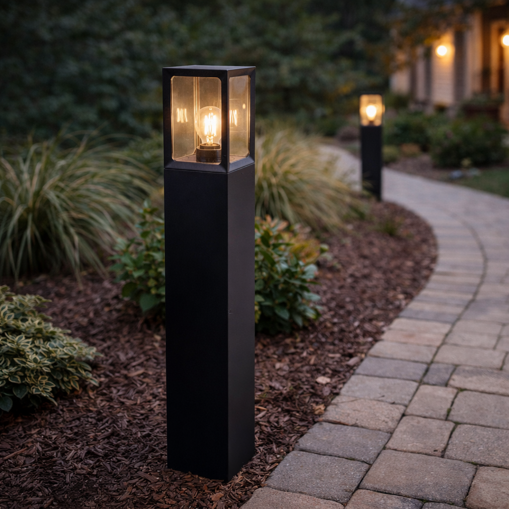 Antraciet Buitenlamp Op Paal Voor Padverlichting