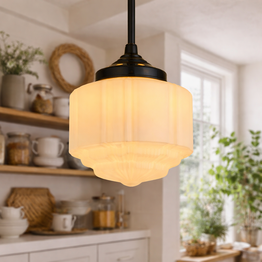 Hanglamp Met Deco Glazen Kap En Tijdloos Ontwerp