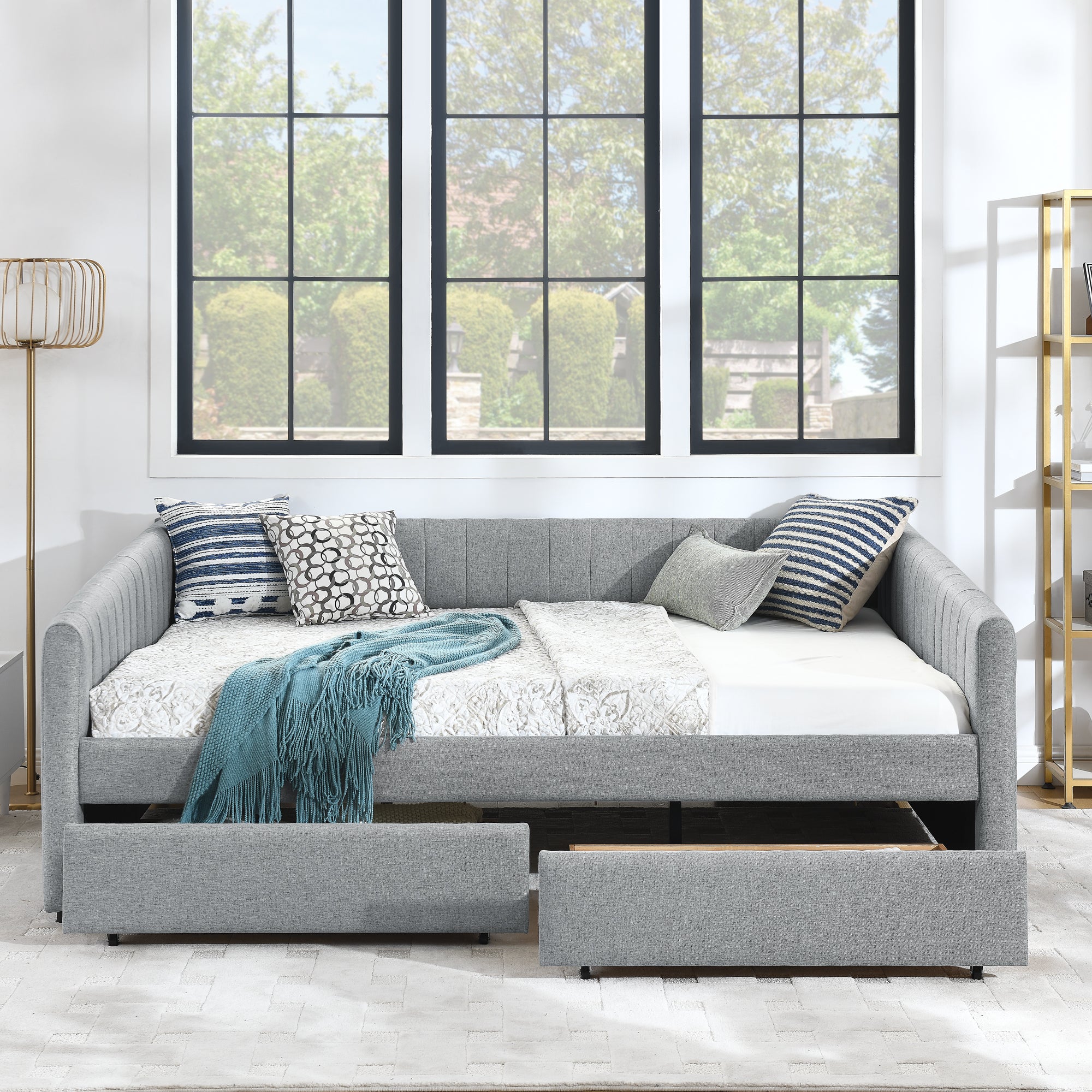 Lykke Linen Queen Bed Frame