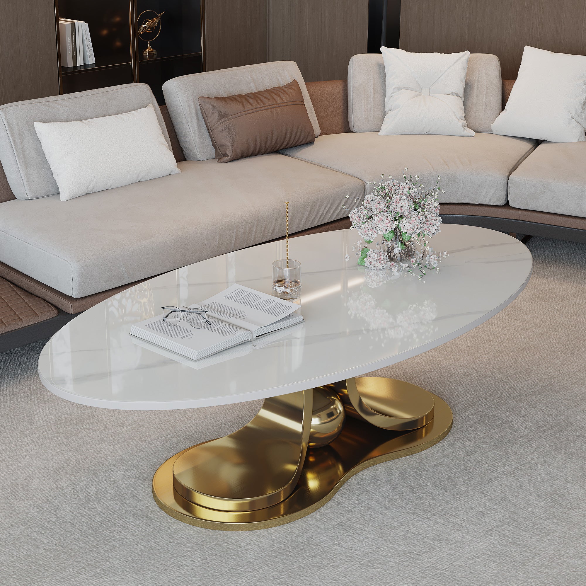 Lauge Oval Marble Coffee Table
