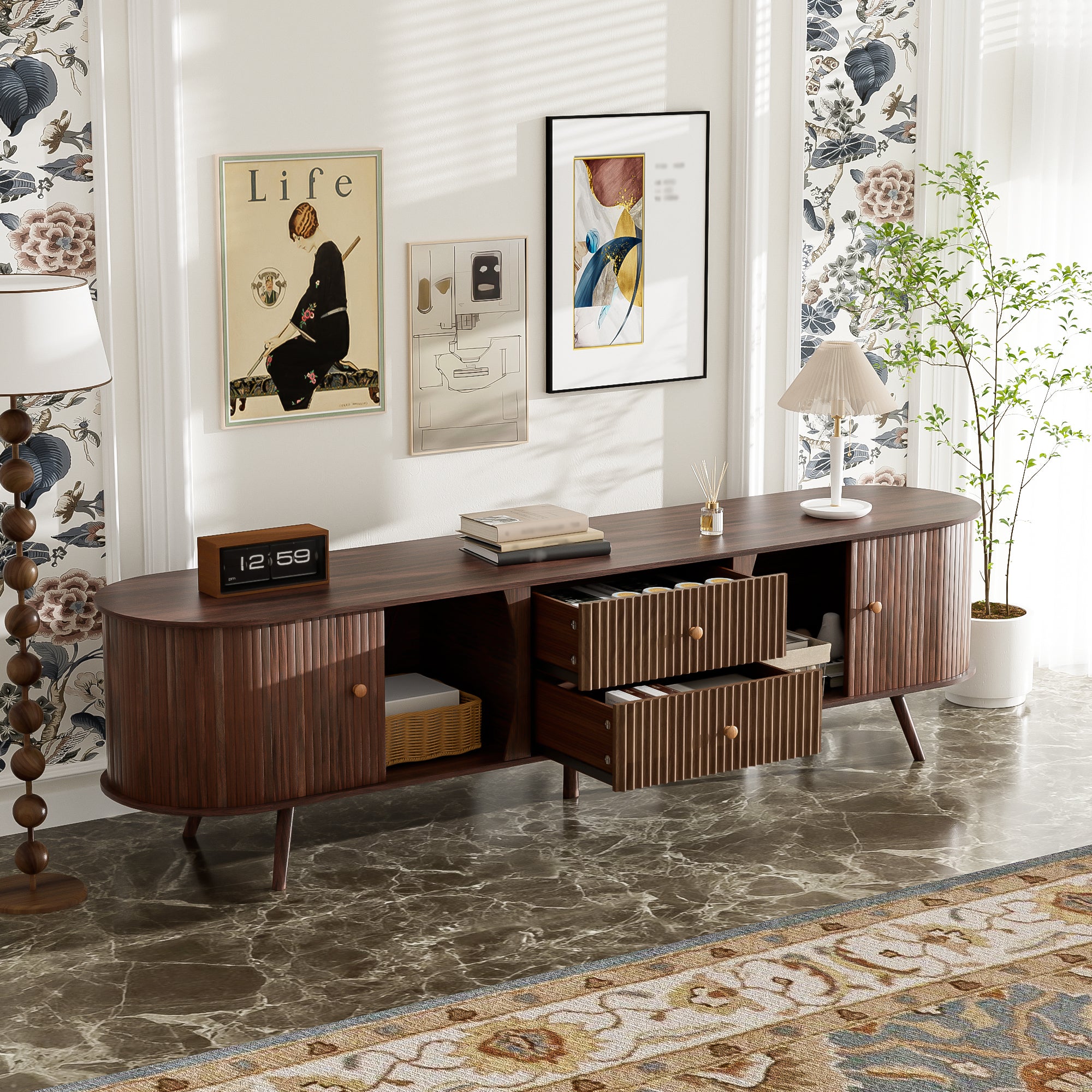 Tyra Fluted TV Stand