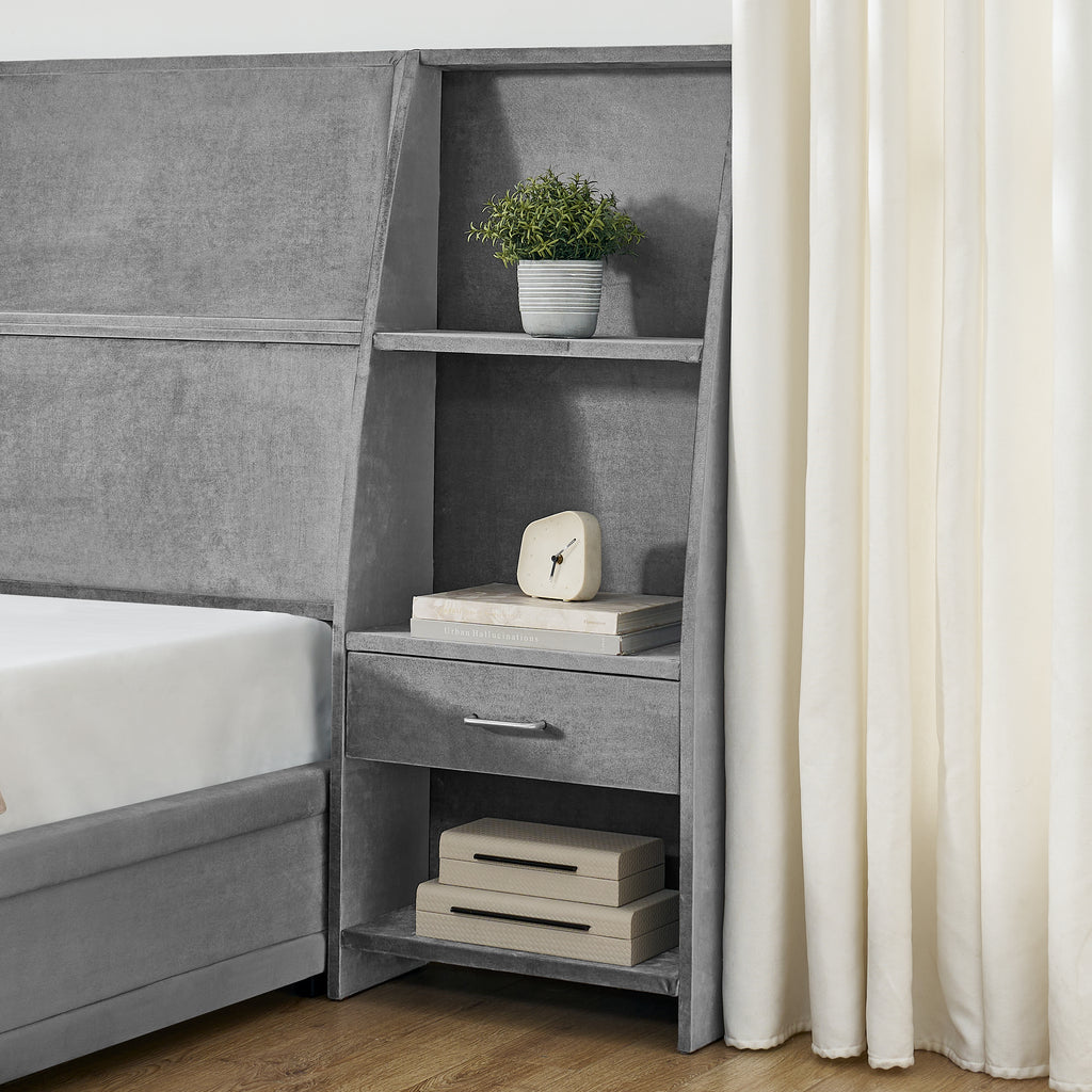 Bodil Velvet King Platform Bed Frame