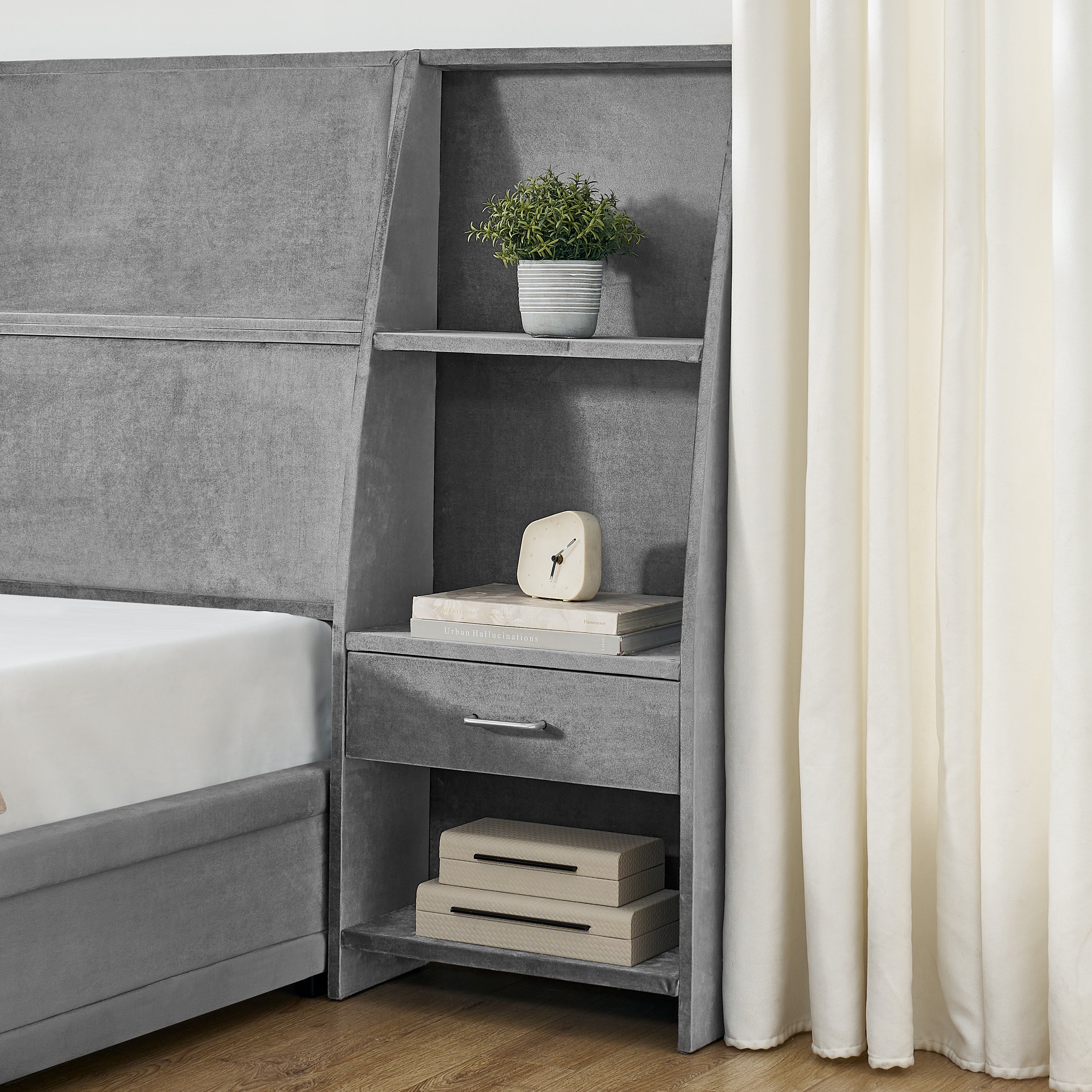 Bodil Velvet King Platform Bed Frame