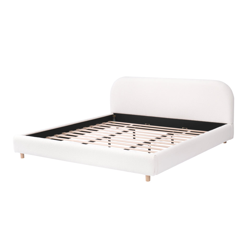 Dagmar Boucle King Platform Bed Frame