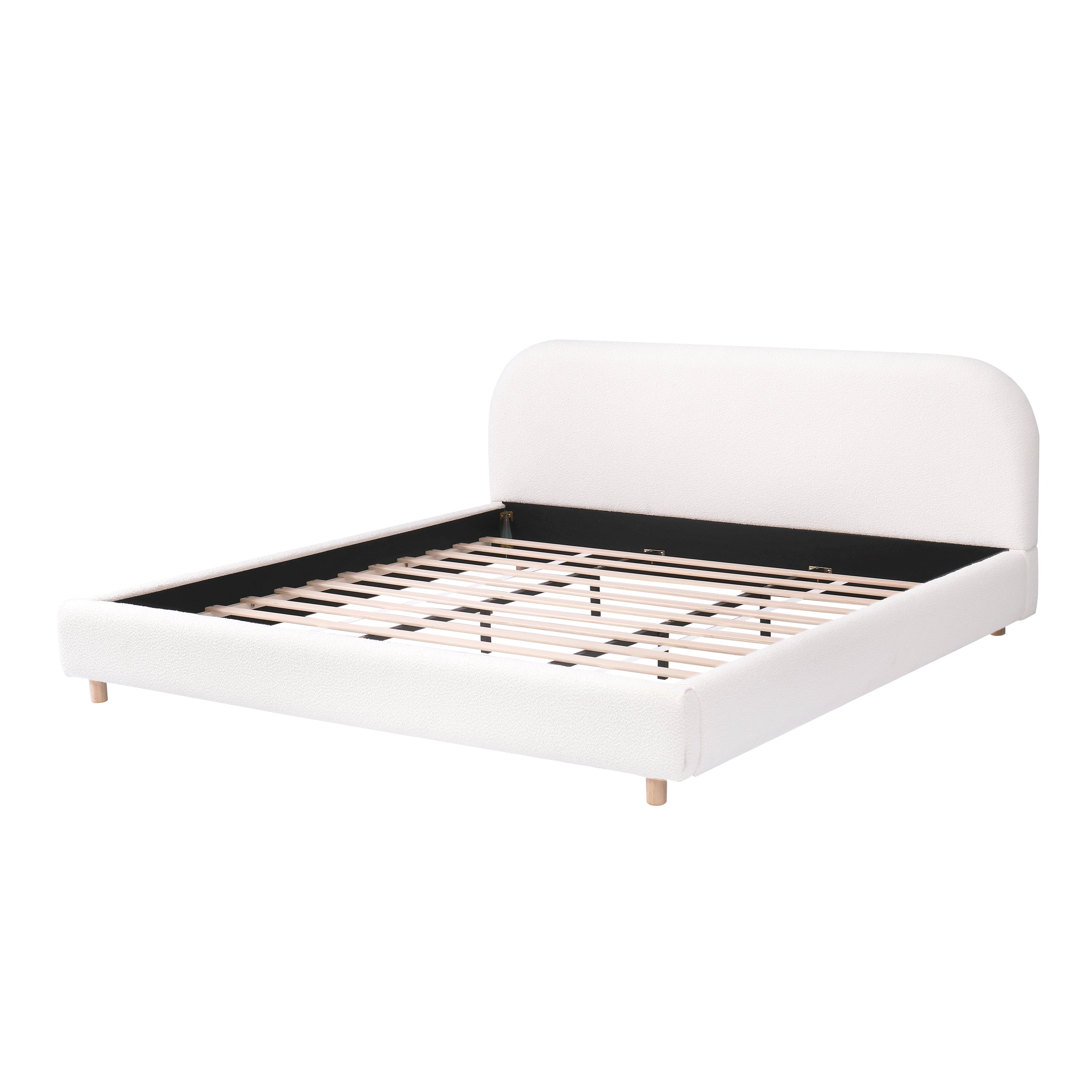 Dagmar Boucle King Platform Bed Frame