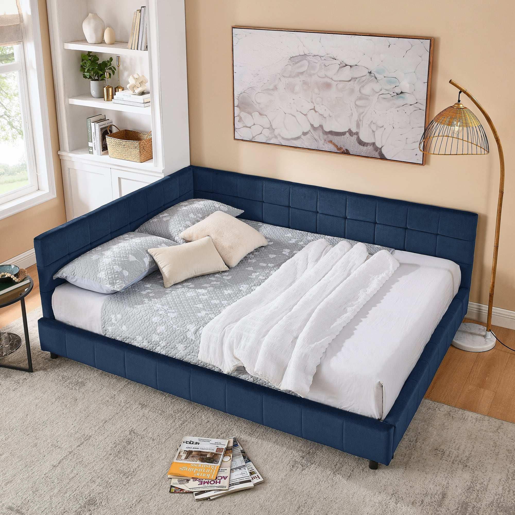 Inga Velvet Queen Bed Frame