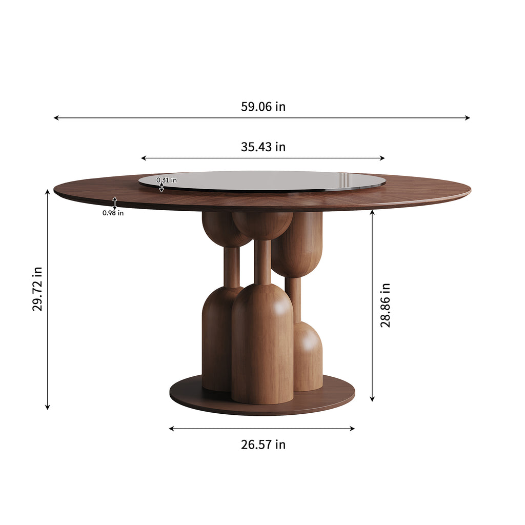 Ciri Round Oak Dining Table