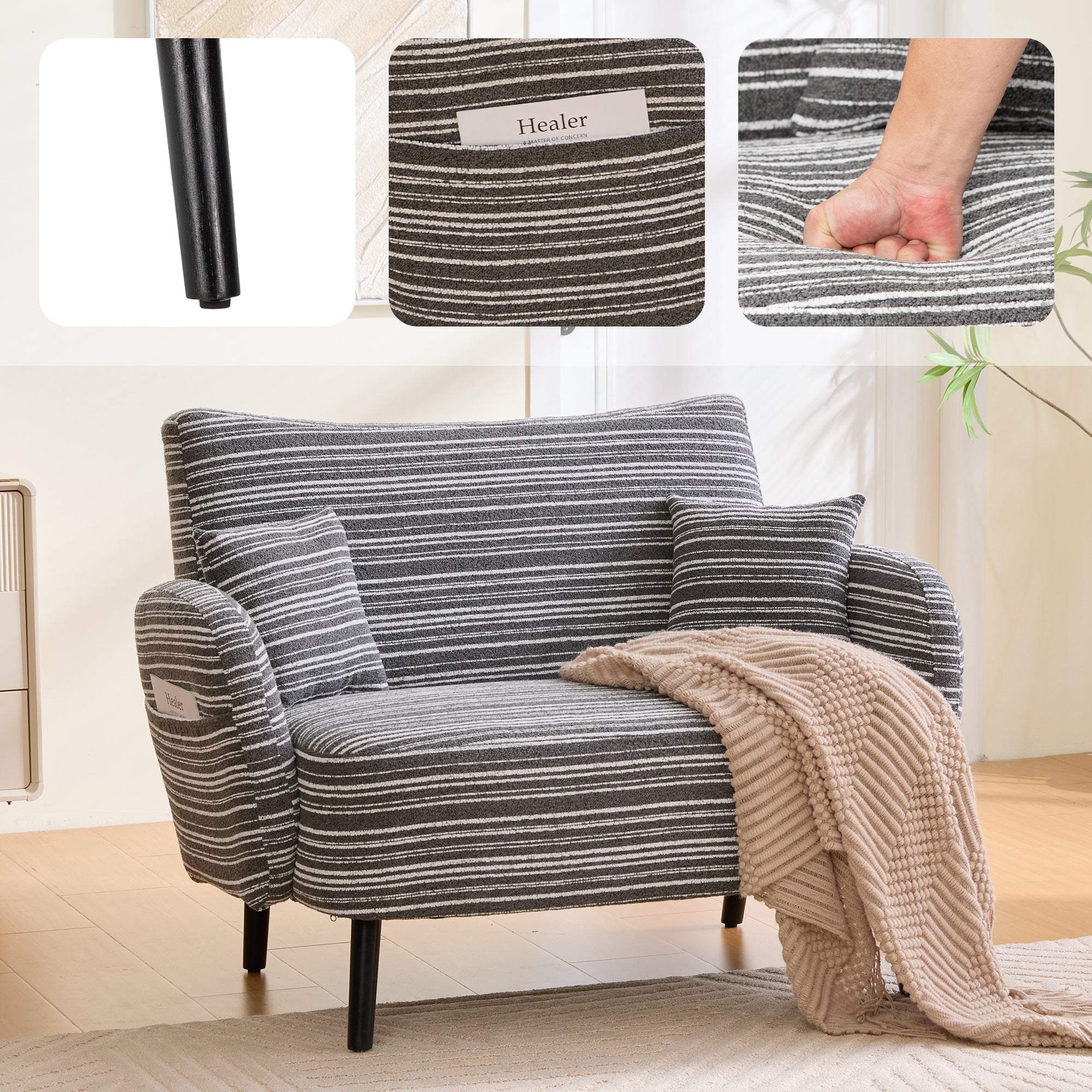 Peder Storage Boucle Loveseat