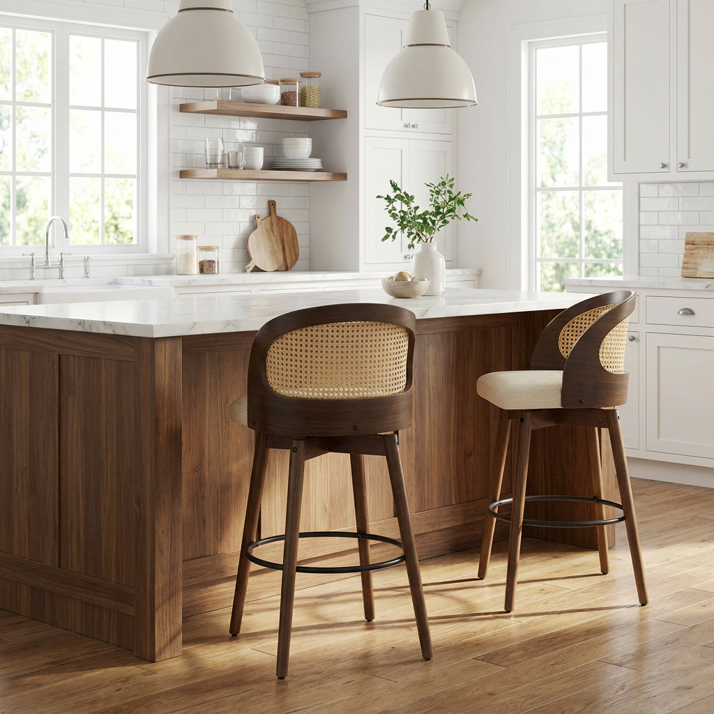 Dagny Walnut Bar Stool (Set of 2)