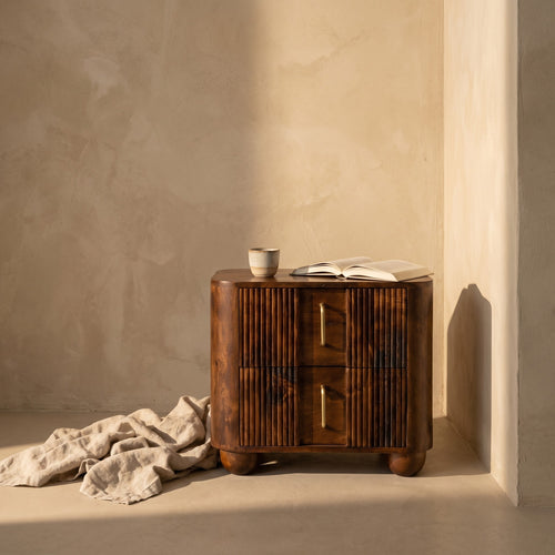Ake Solid Wood Nightstand