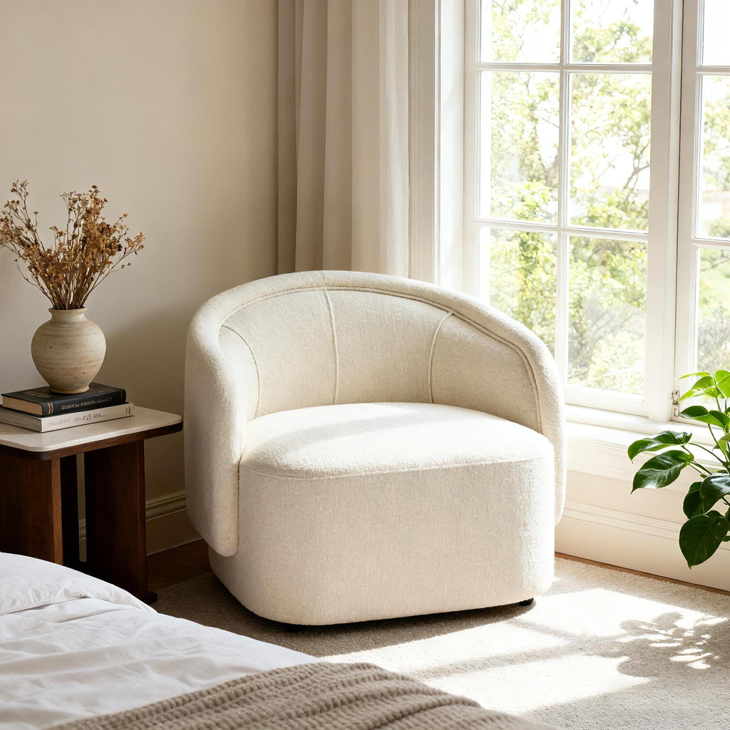 Liv Curved Boucle Accent Chair