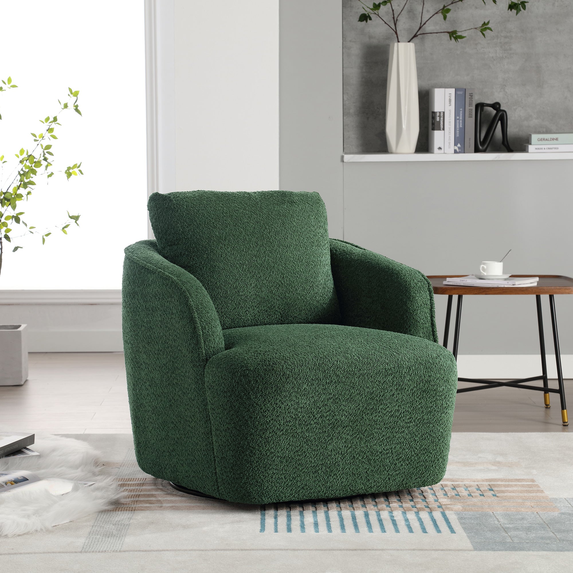 Astrid Barrel Boucle Accent Chair