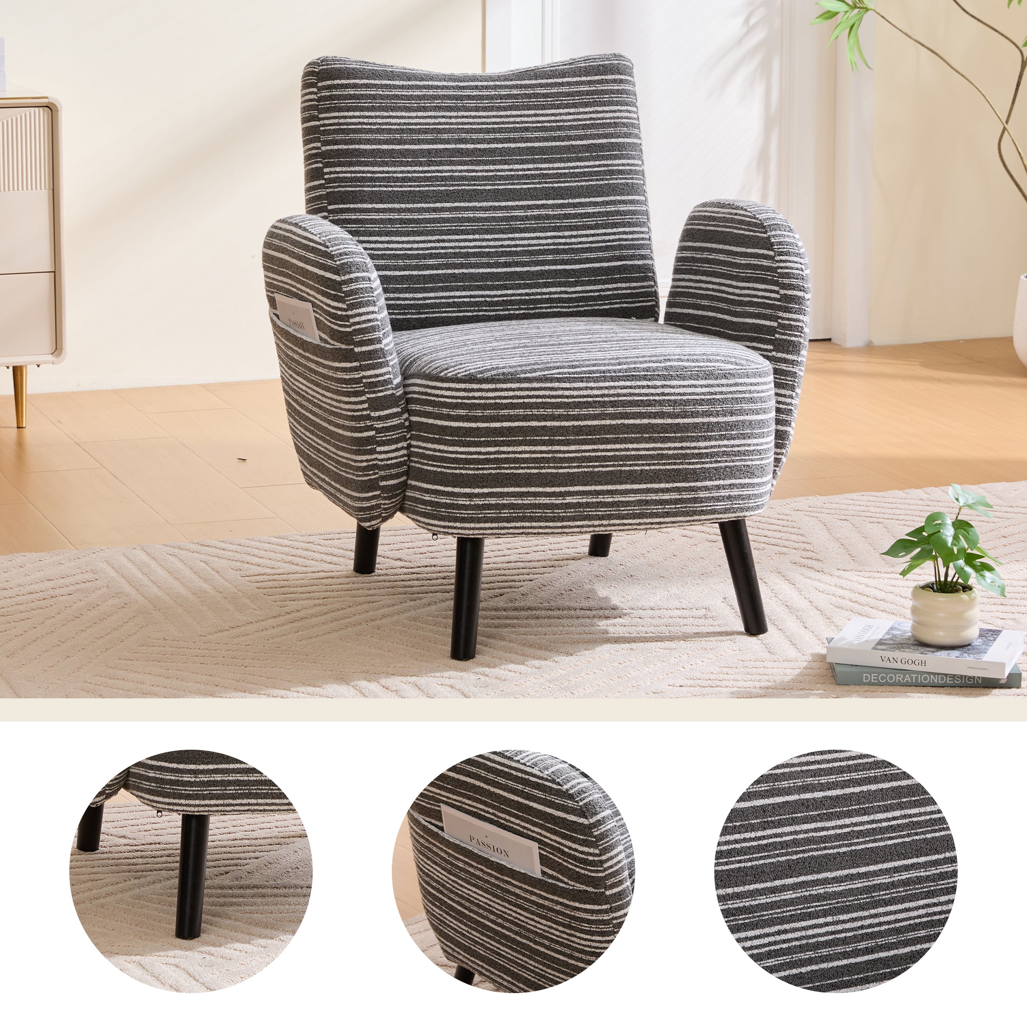 Kaia Storage Boucle Accent Chair