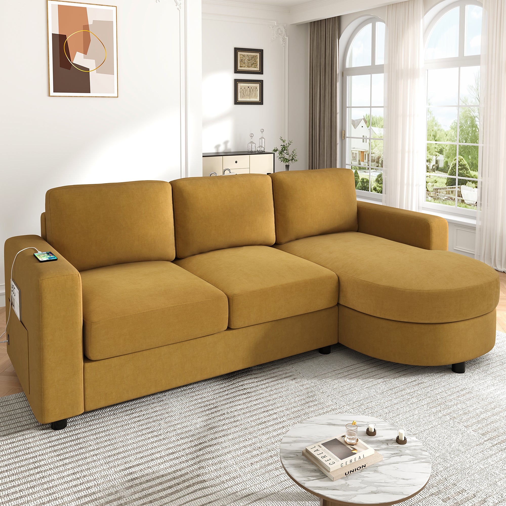 Une Curved Sectional Sofa