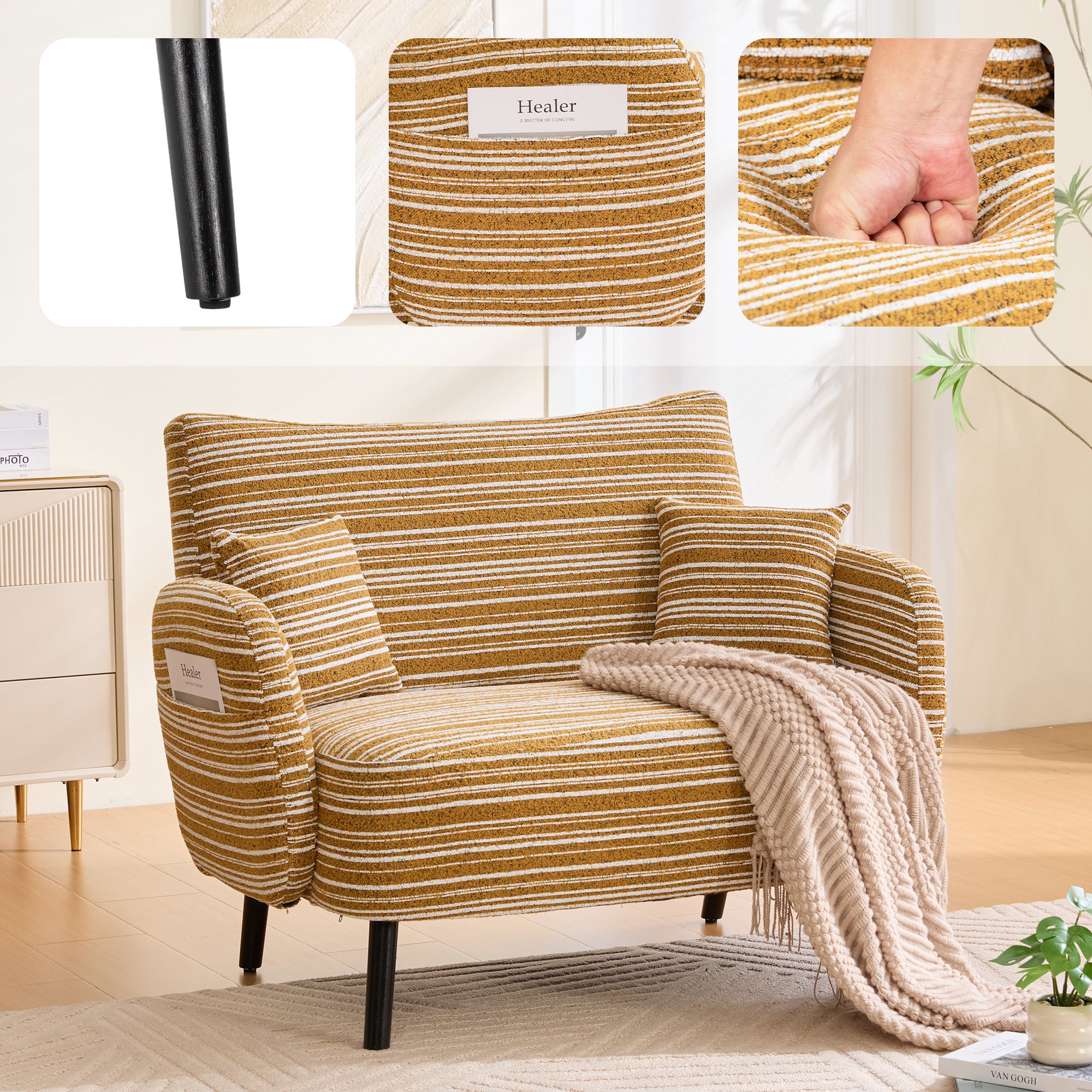 Peder Storage Boucle Loveseat