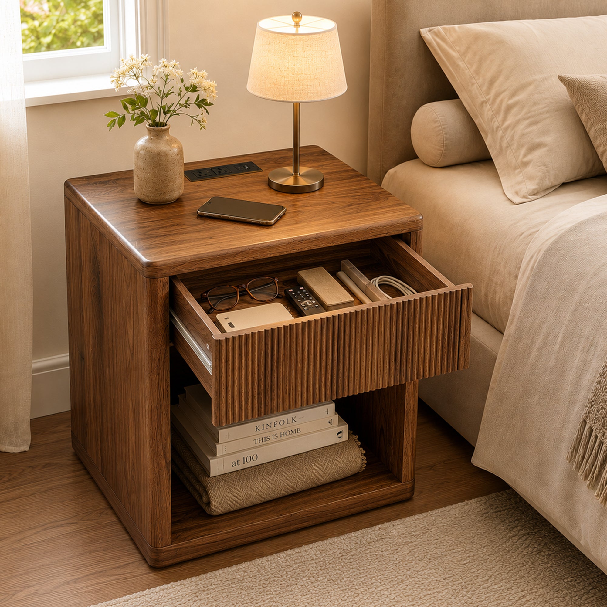 Haldis Fluted Nightstand