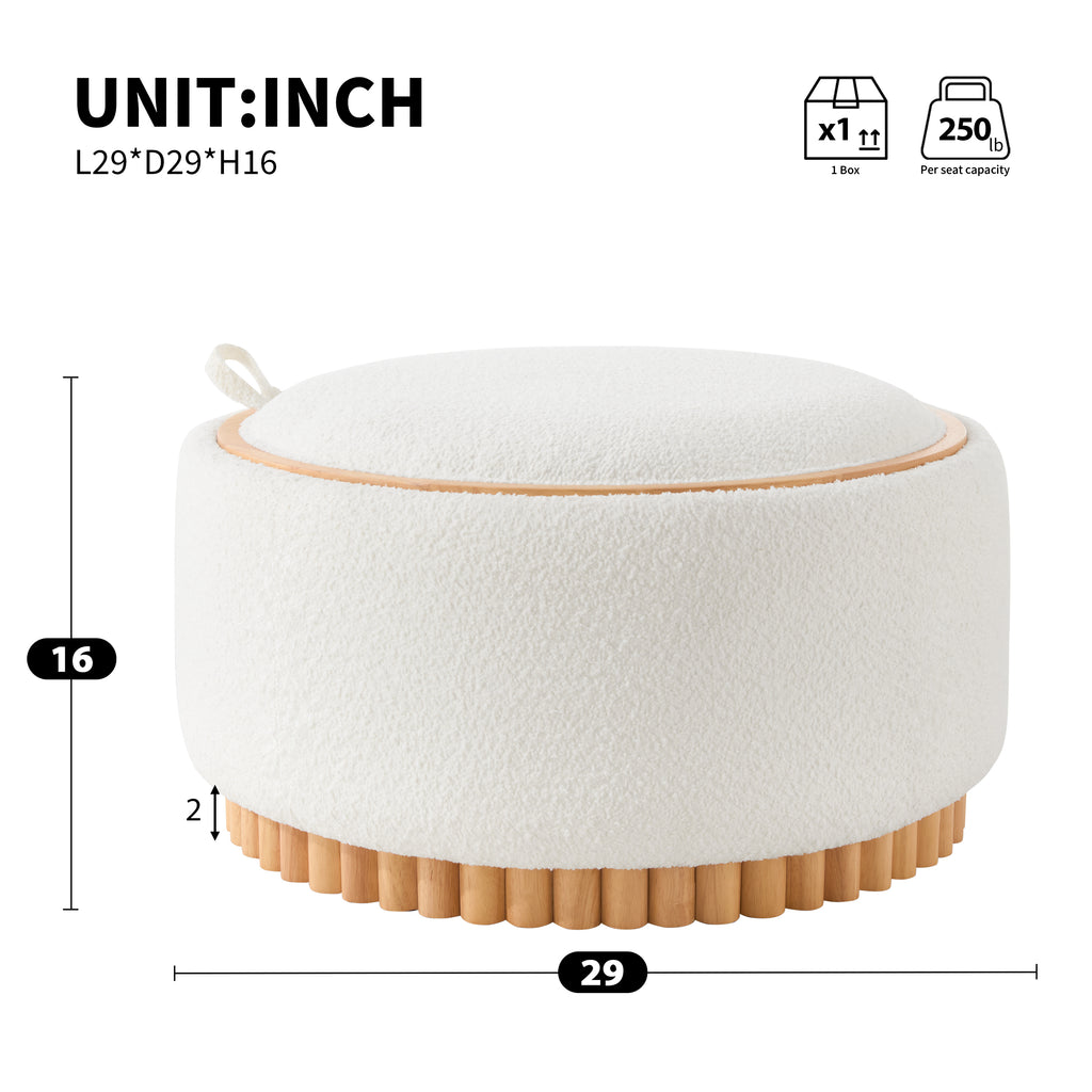 Uma Round Boucle Ottoman
