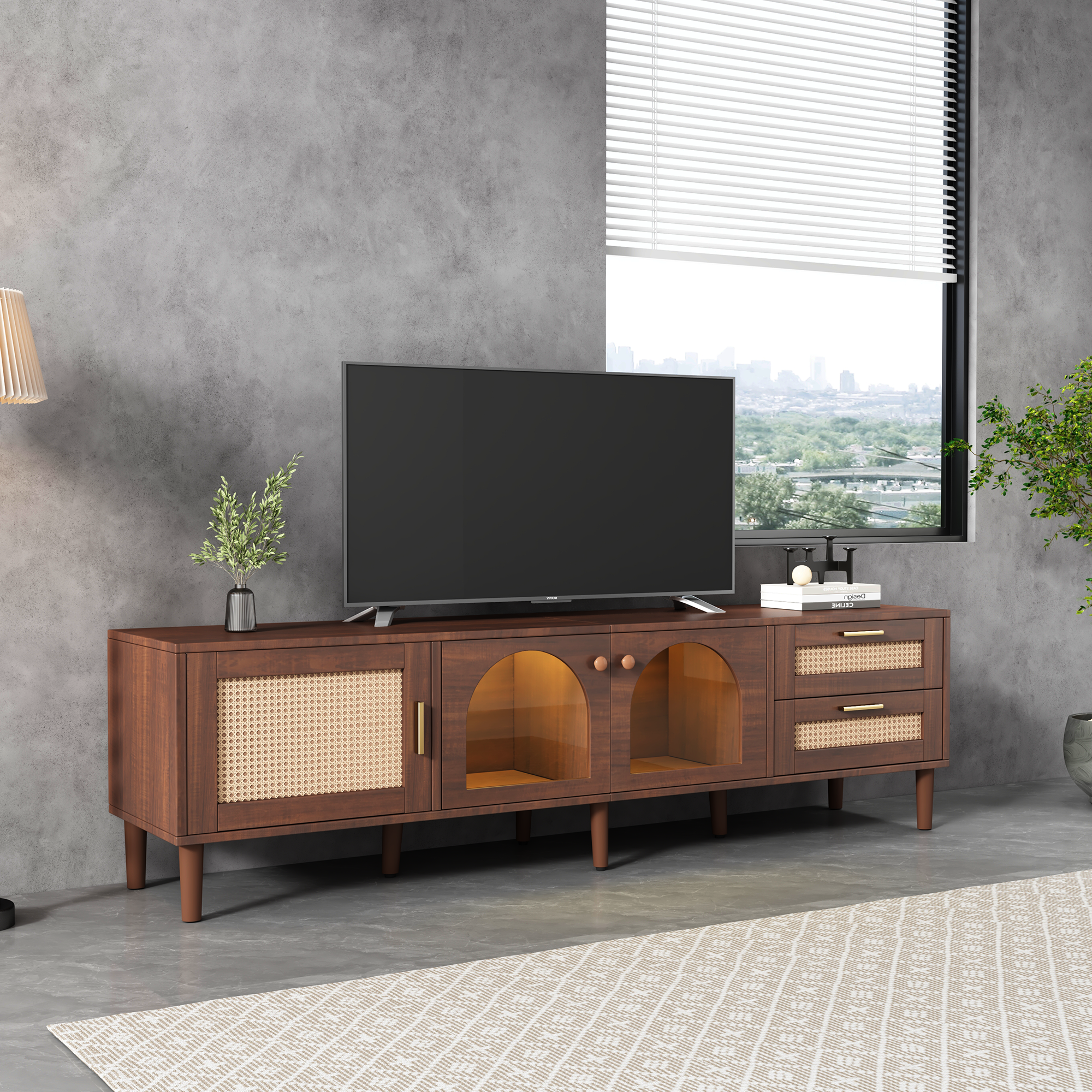 Jorun Storage Solid Wood TV Stand