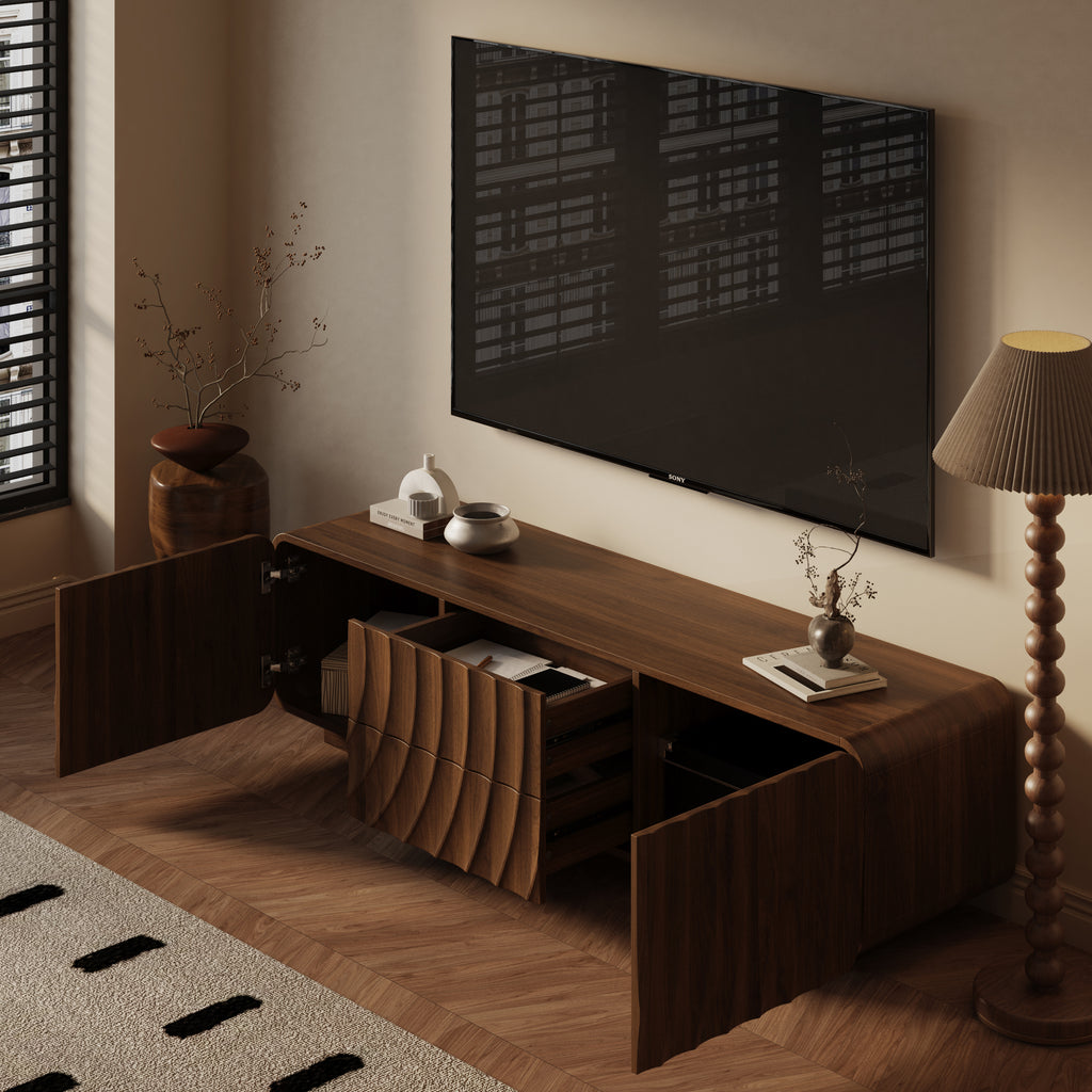 Bente Storage Walnut TV Stand