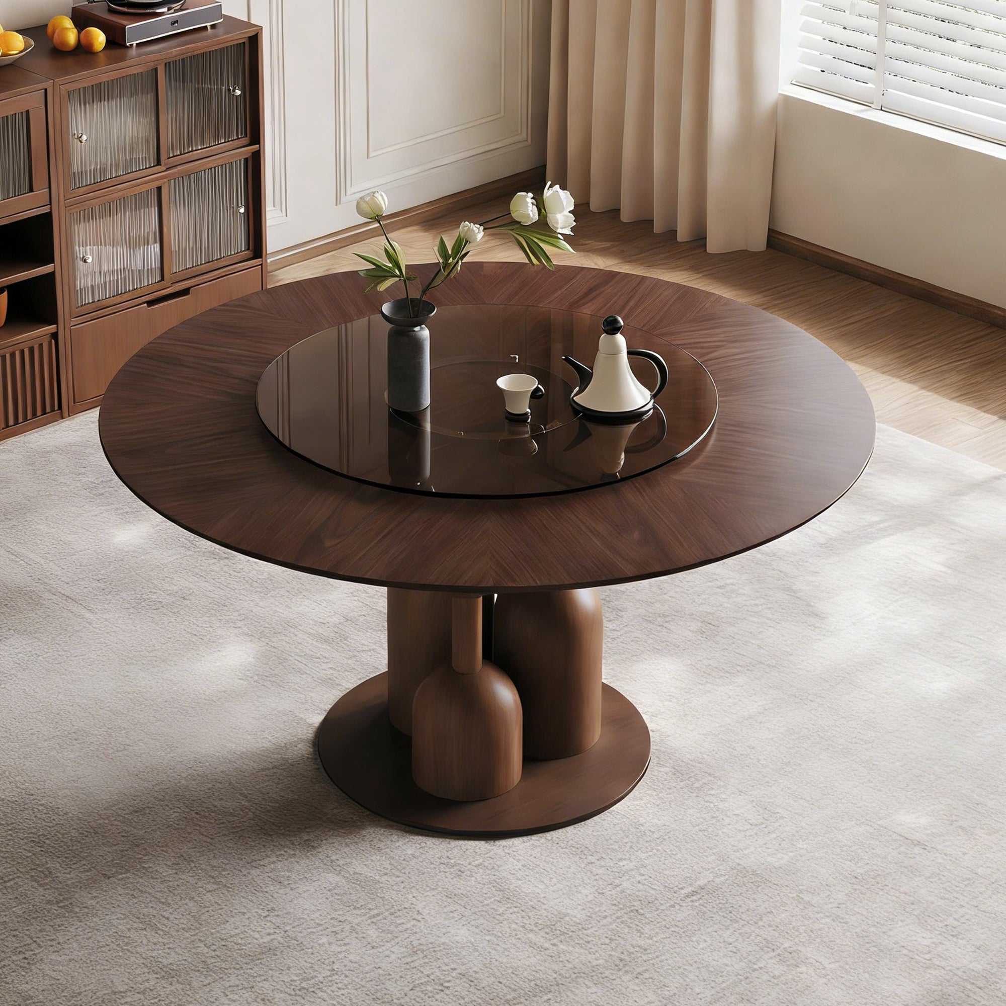 Ciri Round Oak Dining Table