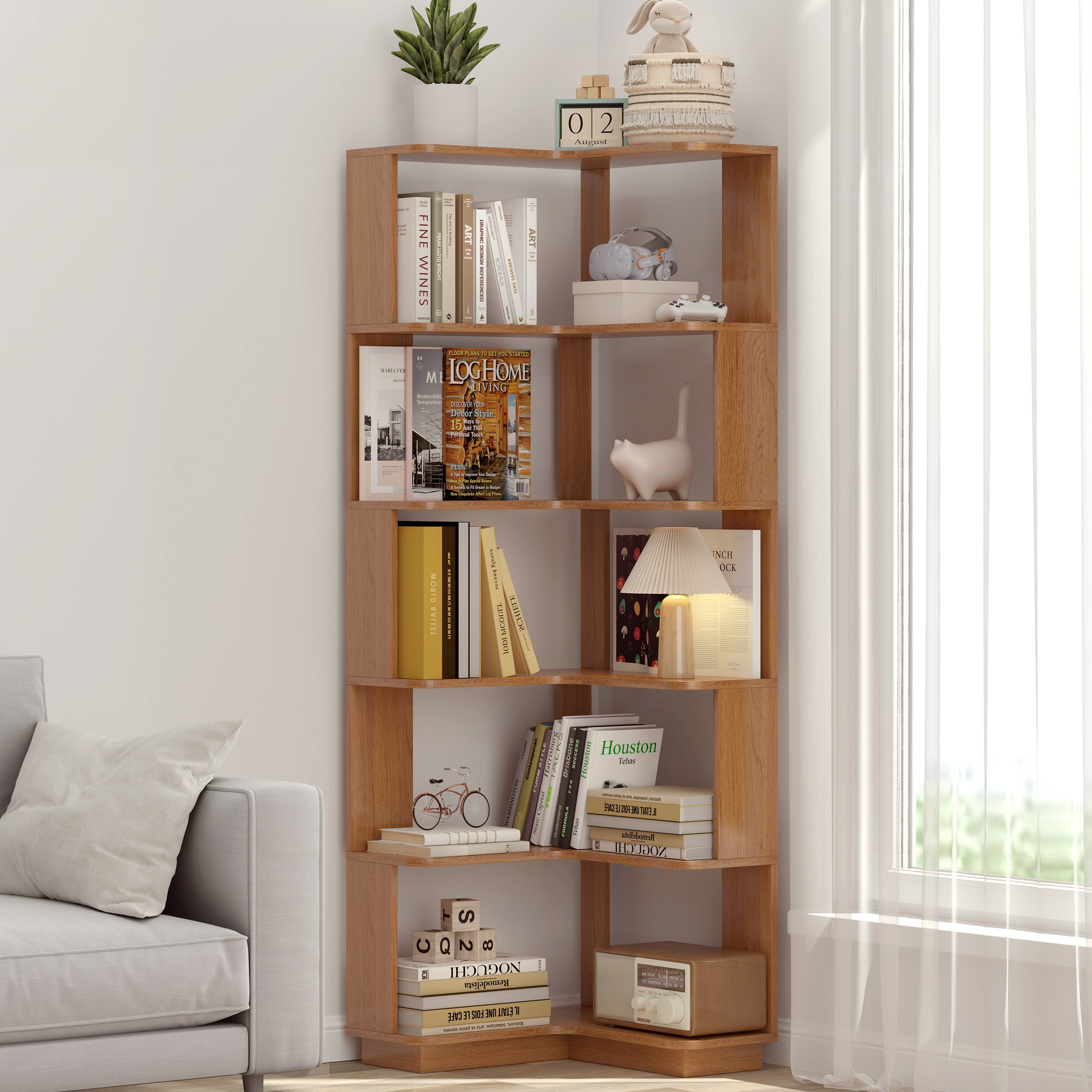 Oydis Corner Bookshelf