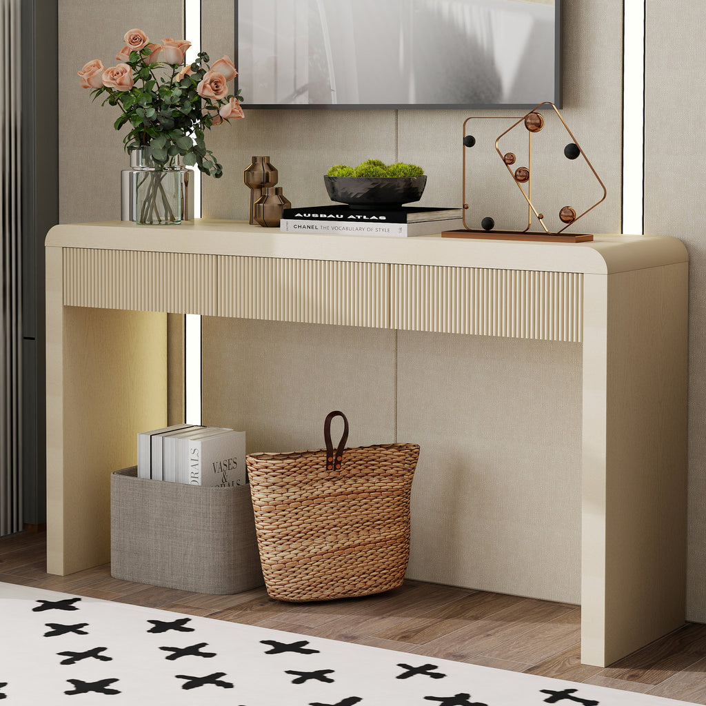 Lotte Fluted Solid Wood Console Table