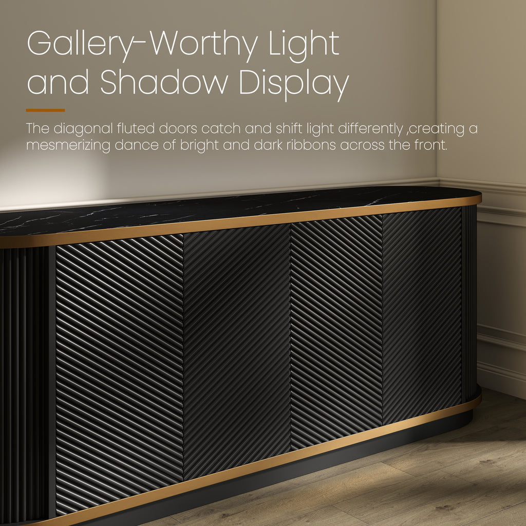 Folke Fluted Marble Sideboard