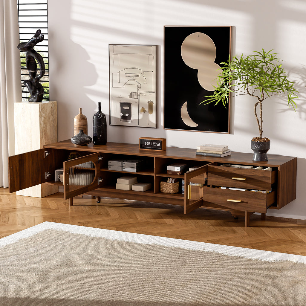 Uma Fluted Solid Wood TV Stand