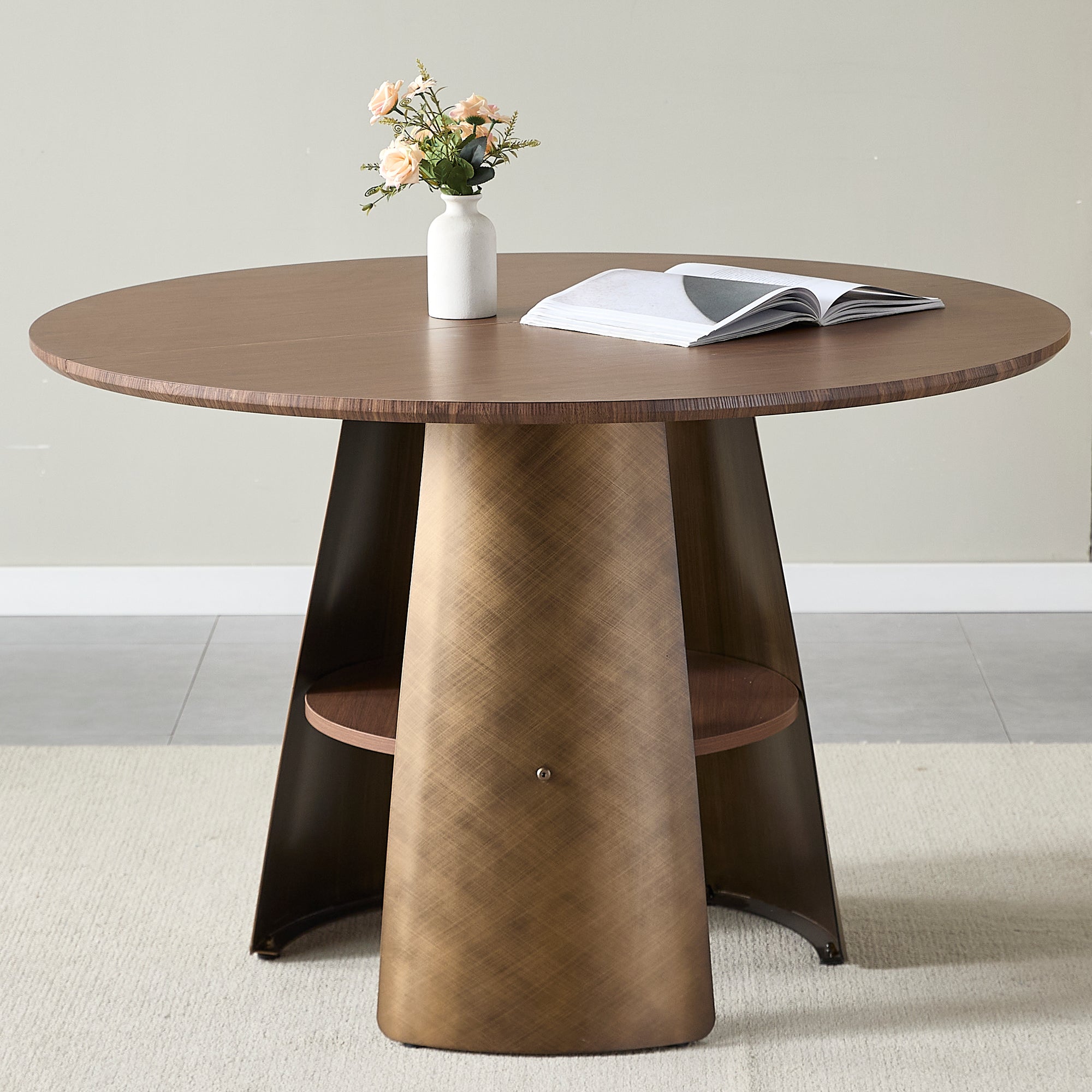 Hanne Round Walnut Dining Table