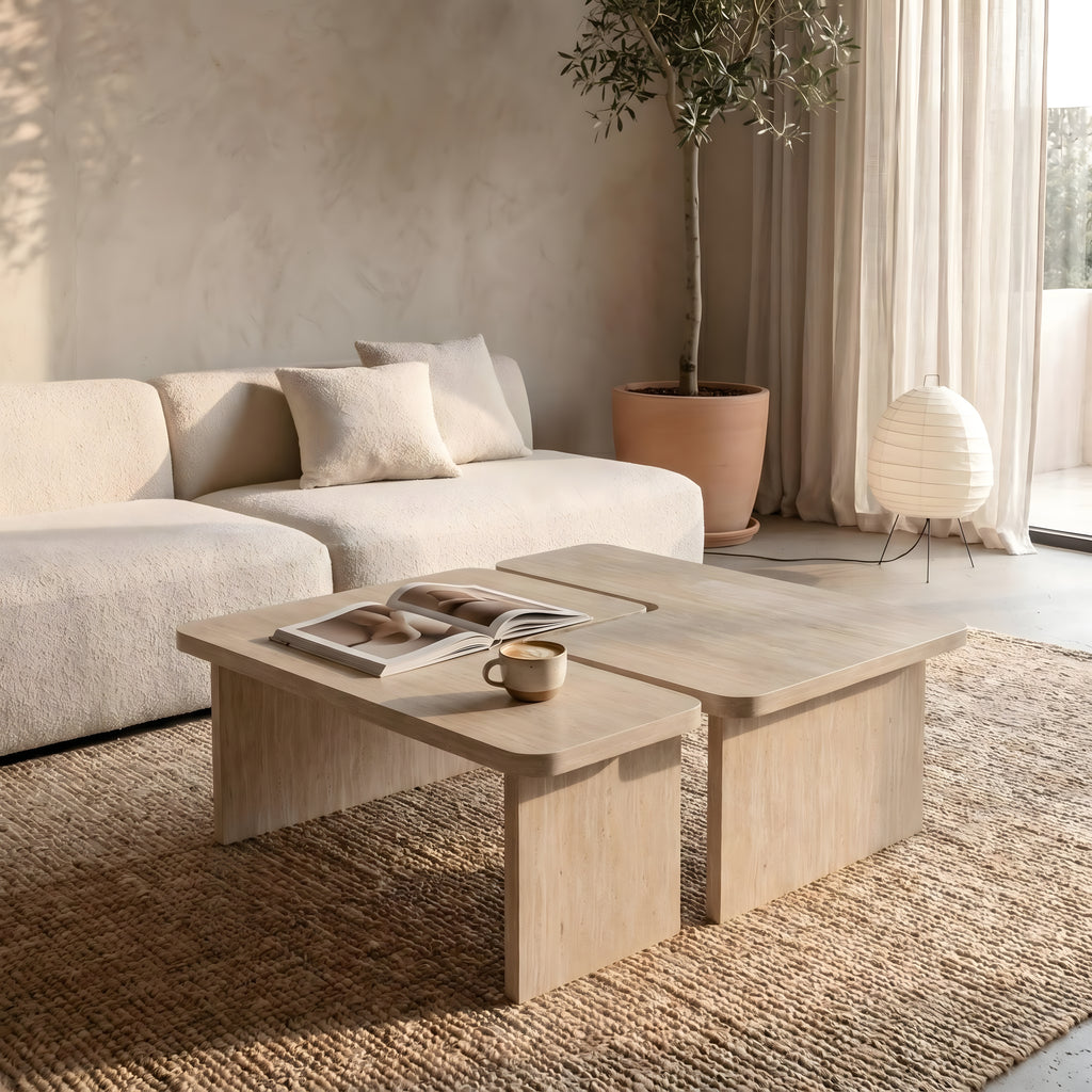 Calla Nesting Travertine Coffee Table