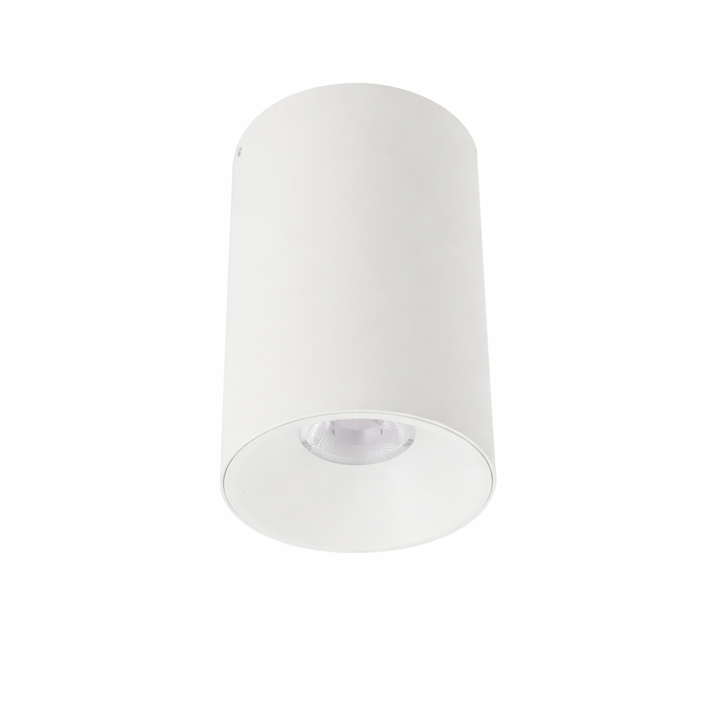 Overflademonteret LED-downlight med rund form og fokuseret lys