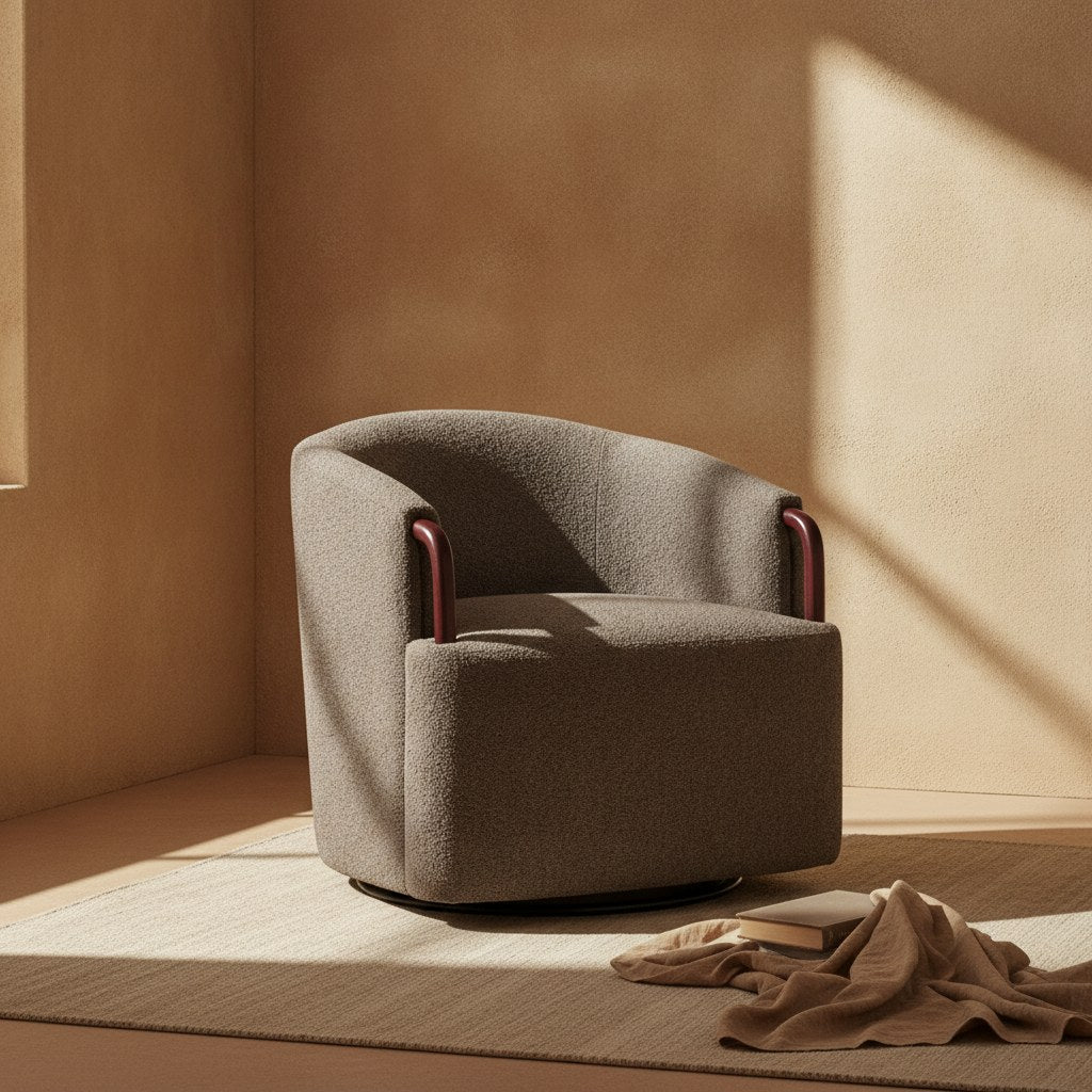 Halvor Barrel Boucle Accent Chair