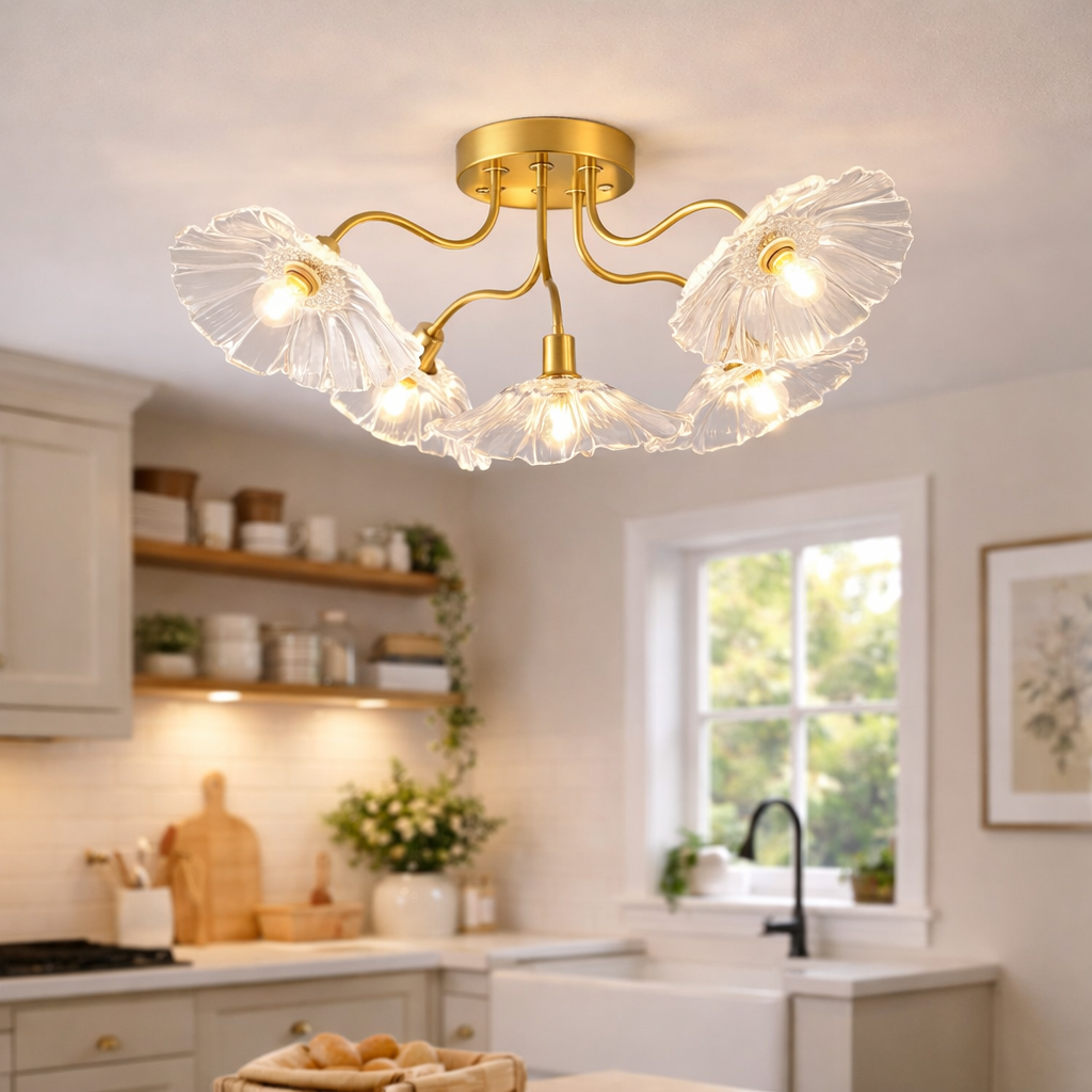 Loftsbelysning i Blomsterform med Kunstnerisk Udtryk