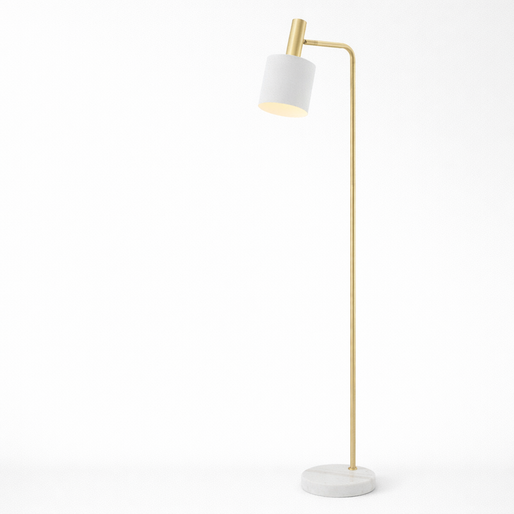 Vloerlamp Met Marmeren Voet En Minimalistische Staander