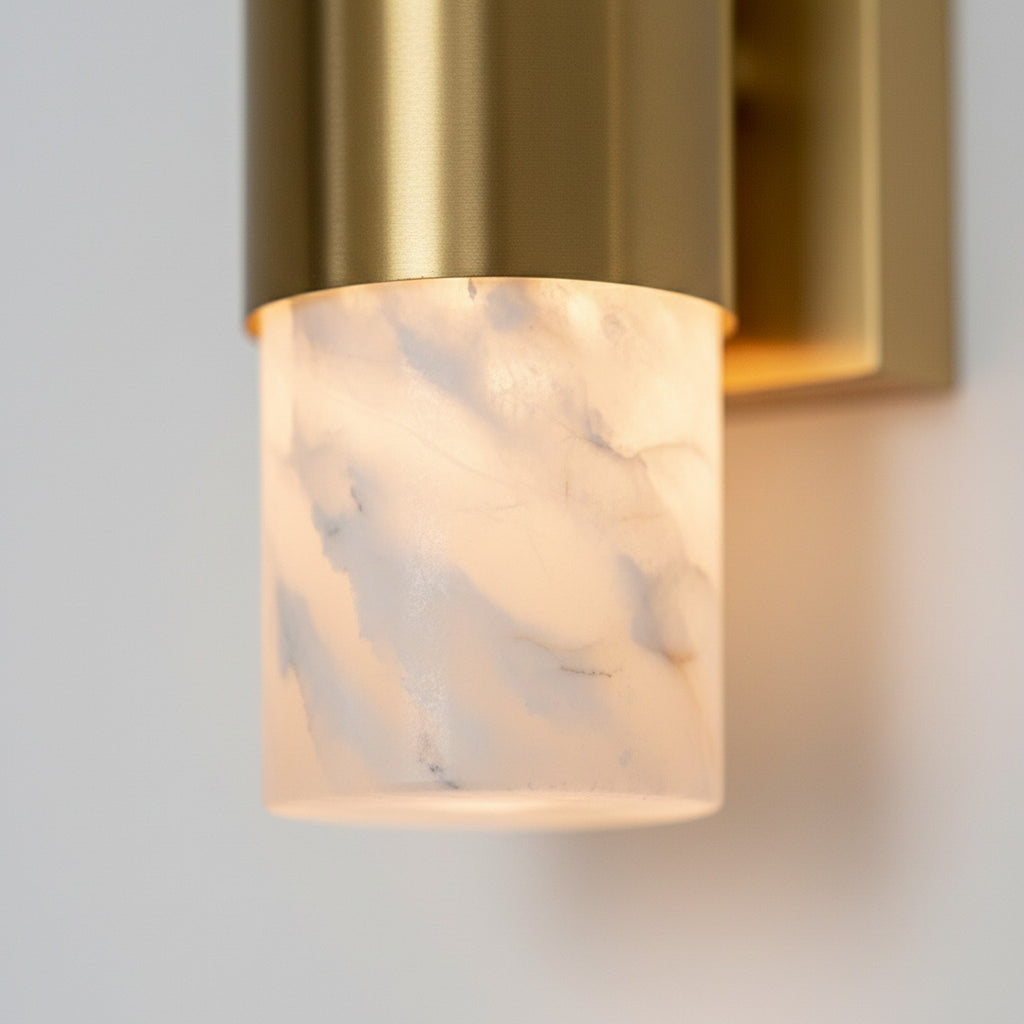 Arden Alabaster Wall Lamp - Stone Detail Close-up