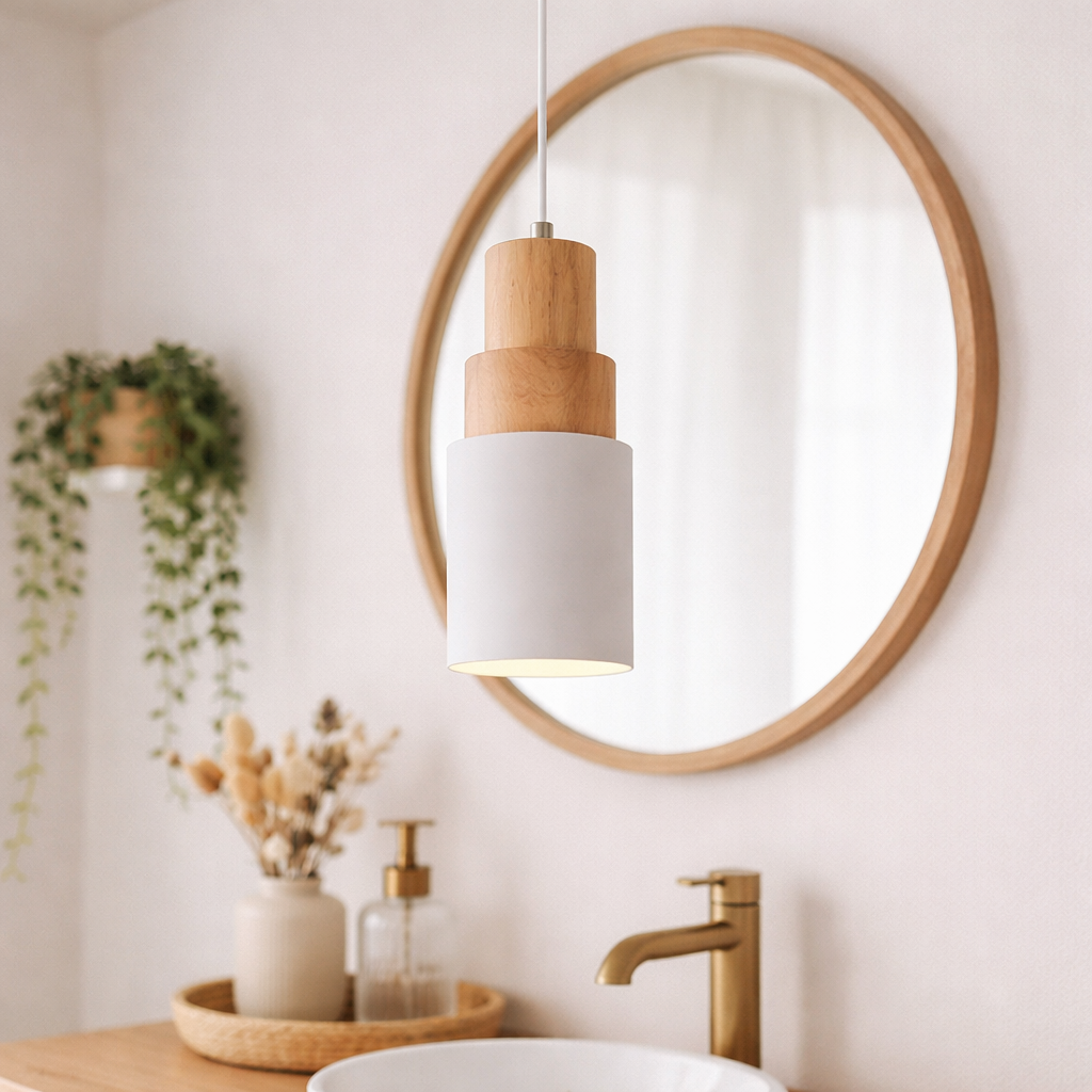 Suspension de Style Nordique avec Accent Bois